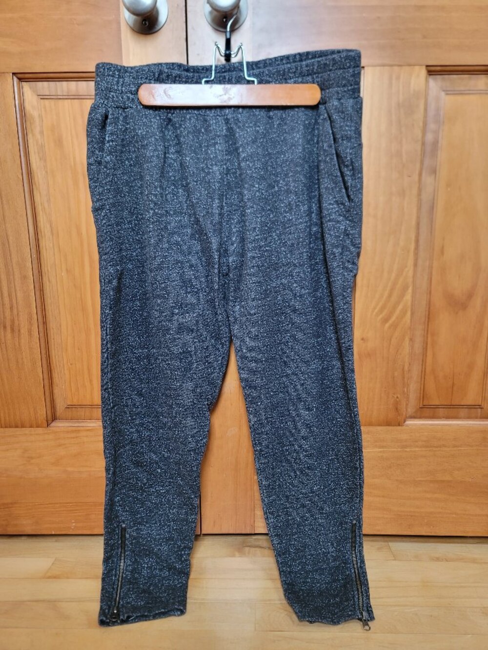 Pact 100% Organic Cotton Ankle Zip Joggers Grey Soft Athleisure Cozy Large